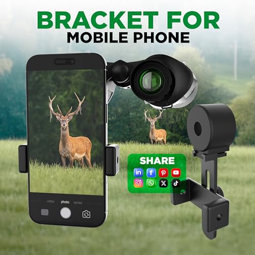 20x50 High Powered Binoculars for Adults with Smart Phone Adapter – Waterproof Compact Hunting Binoculars for Bird Watching, Low Light Night Vision Travel Binoculars with Carrying Case & Strap 20x50 Black Binoculars