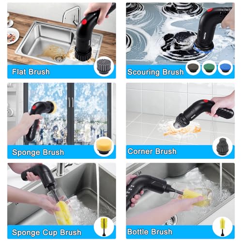 Electric Scrubber Cordless, Rechargeable Cleaning Brush for Bathroom