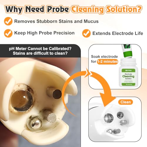 EZTOCH pH 4.0, 7.0 and 10.01 calibration buffer solutions with green probe cleaning solution set