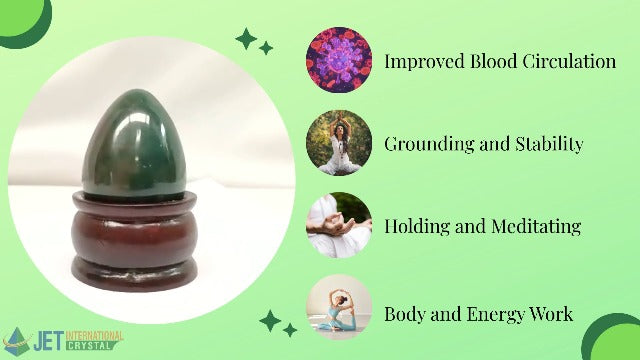 Natural Bloodstone Egg 2 Inch – Hand Carved Healing Crystal Egg for Energy, Chakra Balancing, Reiki, Meditation & Home Décor – Polished Gemstone Egg