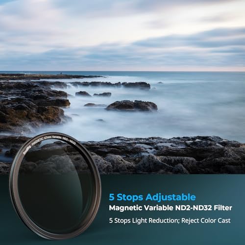 SmallRig 67mm Magnetic VND Phone Filter, ND2-ND32, with Filter Ring VND ND2-ND32 (1-5 Stops)+Threaded Ring