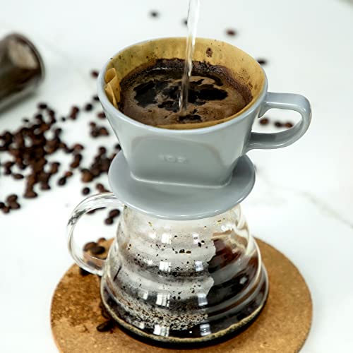 Pour Over Ceramic, Coffee Dripper Ceramic Coffee Maker,Grey Grey