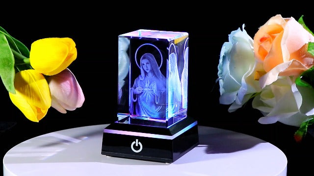 Ornalrist 3D Crystal Virgin Mary Religious Gift for Women on Christmas