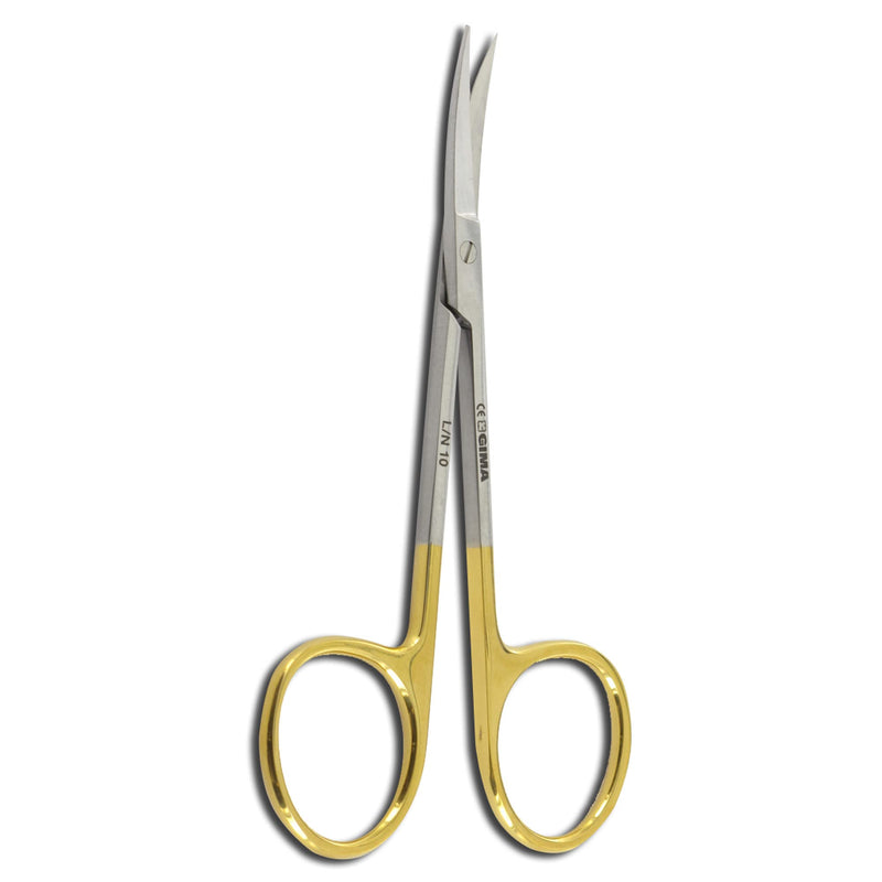 GIMA 26527 Iris Scissors with Golden Color Handle, Curved, 11.5 cm