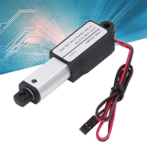 Mini Electric Linear Actuator 12V, 64N 15mm/s Small Linear Actuator with Mounting Brackets, IP54 Waterproof Motion Actuator for Home Automation (21mm) 21mm