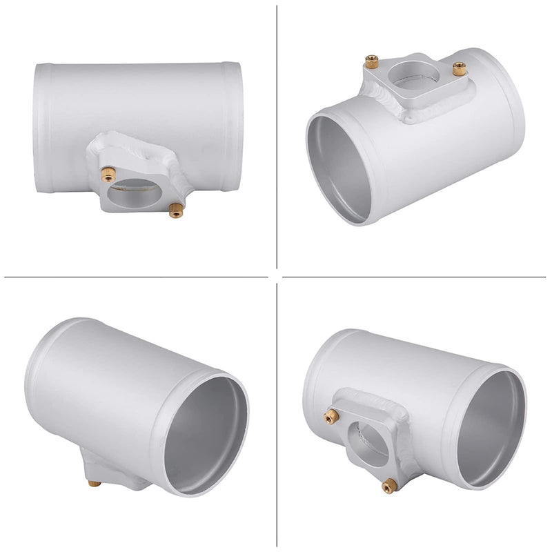 Air Flow Sensor Adapter Aluminium Alloy Car Air Flow Inlet Meter Base Silver Air Intake Meter Holder 63 70 76 83 mm (Outer Diameter 63 mm), Fuel System