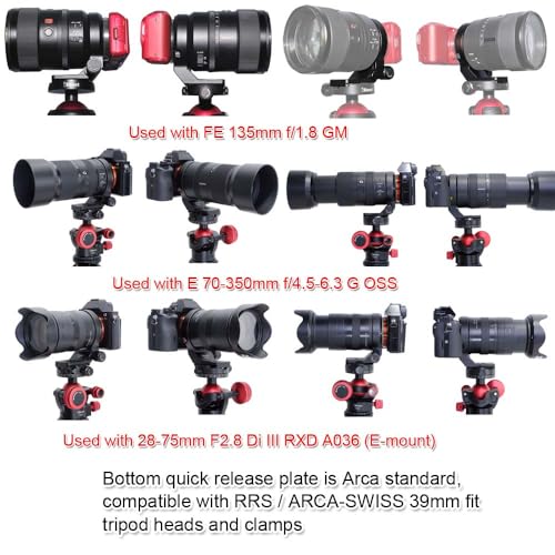 Lens Collar Tripod Mount Ring Compatible with Sigma 35mm f/1.4 DG HSM Art, 35mm f/1.2 DG DN Art, 50mm f/1.4 DG HSM Art (E-Mount) Lens, Support Bracket Bottom is Arca-Swiss Fit Quick Release Plate
