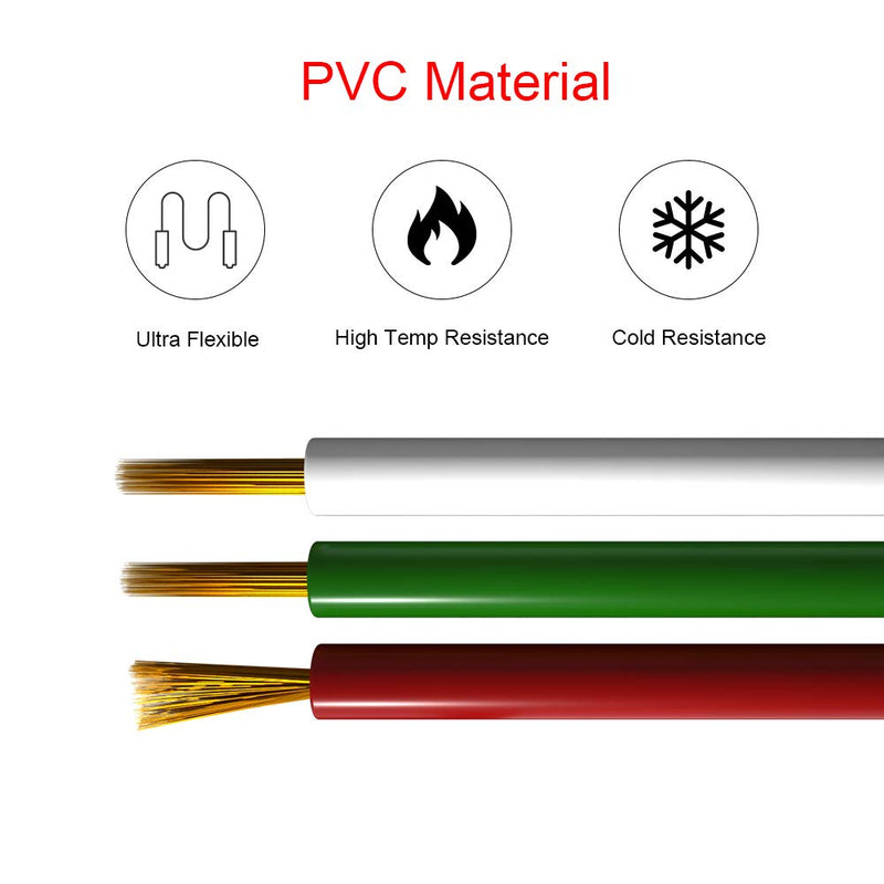 [Australia - AusPower] - BTF-LIGHTING RGB WS2812B WS2811 SK6812RGBW 32.8ft/10m 20AWG LED Strip Light Electric Extension Cable 3-Pin Stand Connection Cable Cord for WS2812 Colour Changing LED Strip Rope 3pin 