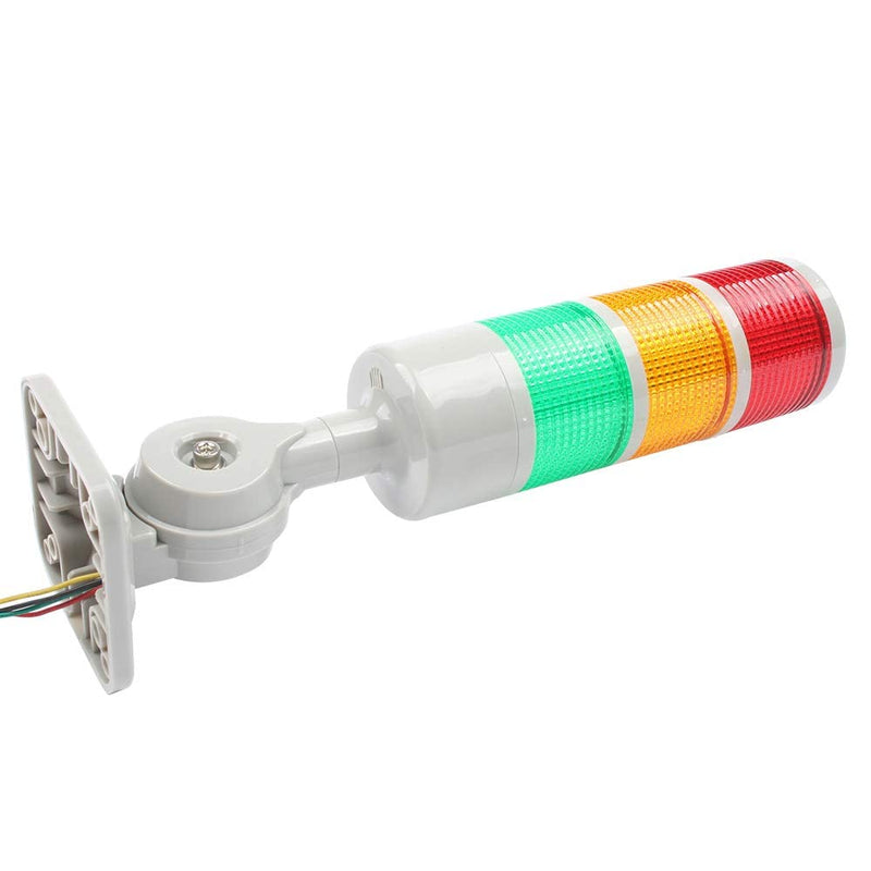 [Australia - AusPower] - Stack Lights, Industrial Signal Tower with Rotatable Base, Steady/Flashing Light Switchable, 12V/24V DC (3-Layer, No Buzzer) RED/YELLOW/GREEN DC 12-24V 3 Layer/no Buzzer 
