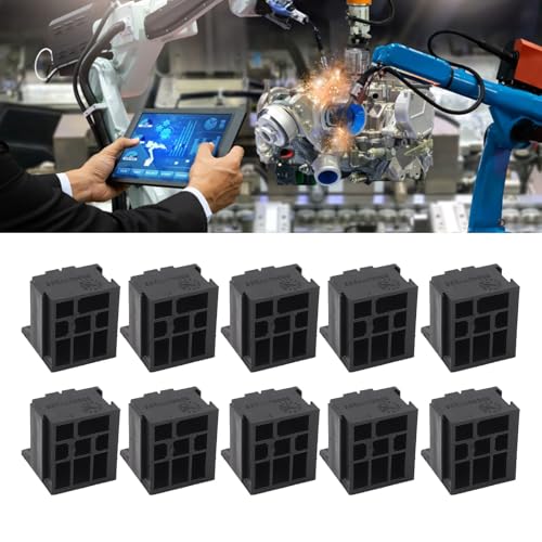Relay Socket, 10 Pieces 5P 40A Relay Socket ABS with 50 Pieces Clamp ABS Relay Socket Easy Disassembly and for Car, Starter
