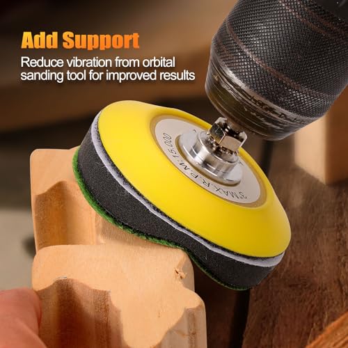 POLIWELL 3-inch 75mm foam buffing interface pad, hook and loop disc, 12-pack