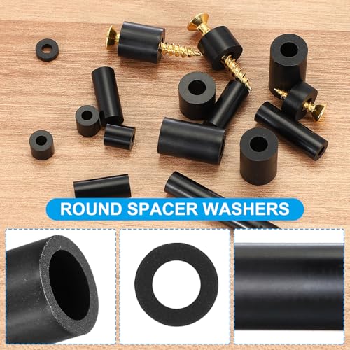 PATIKIL 120Pcs ABS Spacers 6mm ID, 9mm OD, 40mm Height Plastic Round Stud Spacer Black Nylon Washers Nut Unthreaded Rubber for M6 Screws Bolts Barrel