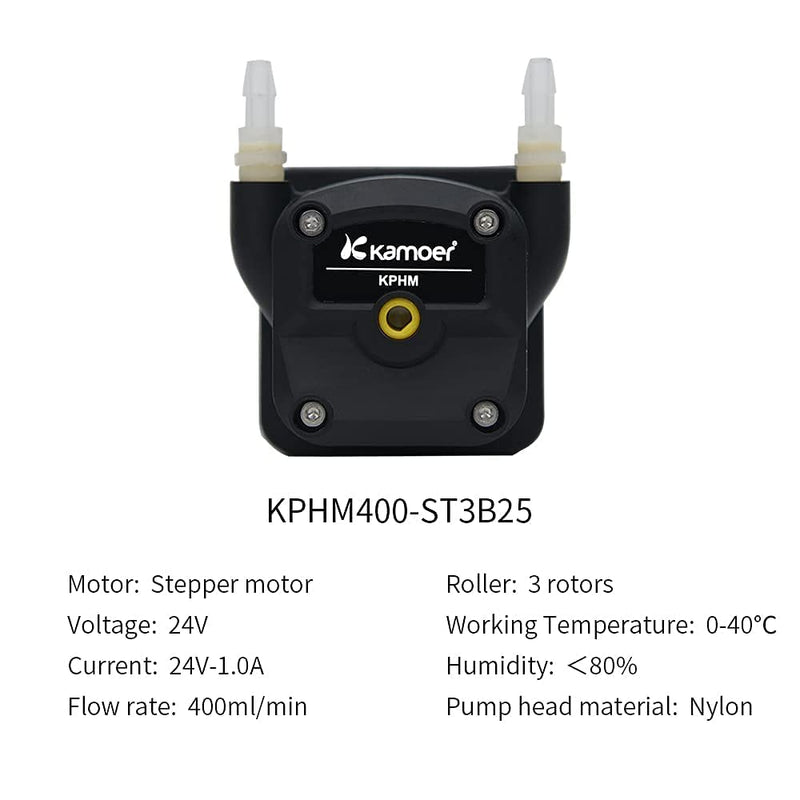 Kamoer KPHM400-ST high Flow Stepper Motor peristaltic Pump 24V Variable Speed lab Liquid dosing Pump 0~400ml/min