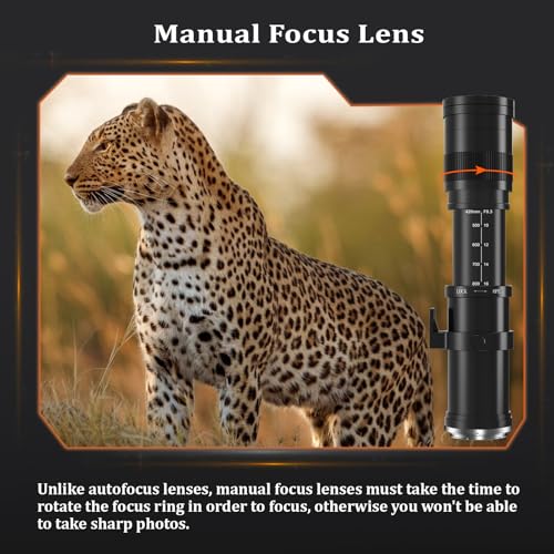 BENOISON 420-800mm MF Telephoto Lens EF Lens for Canon DSLR For Canon EF/EF-S (Black)