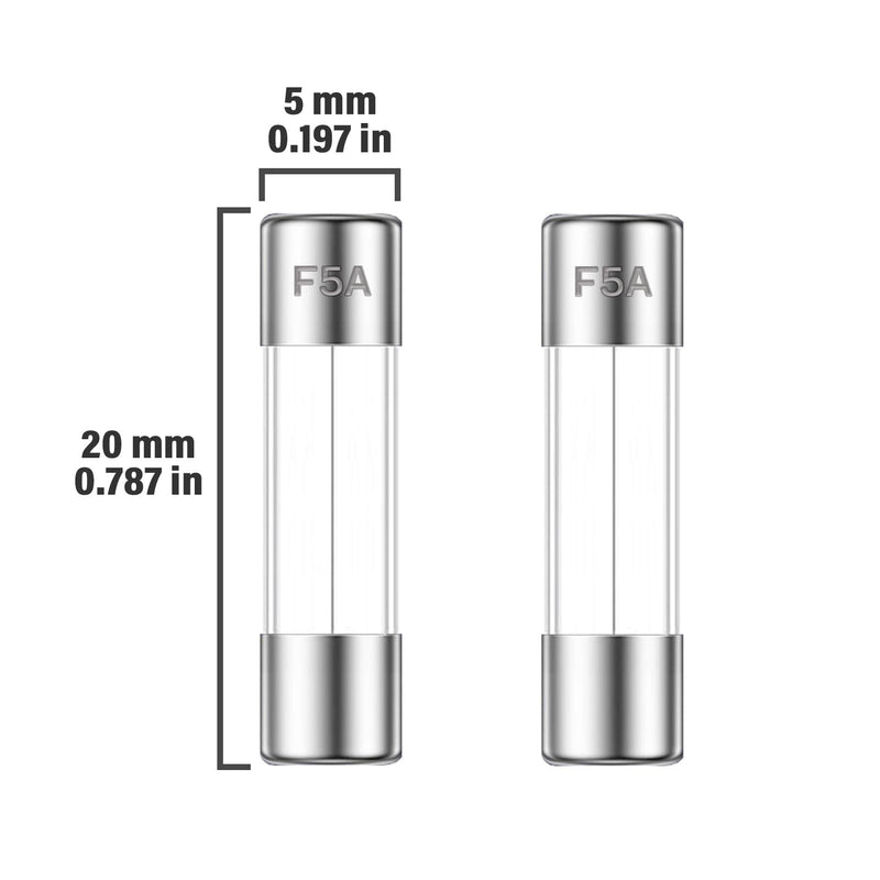 [Australia - AusPower] - 5A 250V 5x20MM Fast Blow Glass Fuse 5 Amp 250 Volt 0.2 x 0.78 Inch Fast-Acting Tube Fuses F5AL250V (Pack of 30Pcs) F5A 