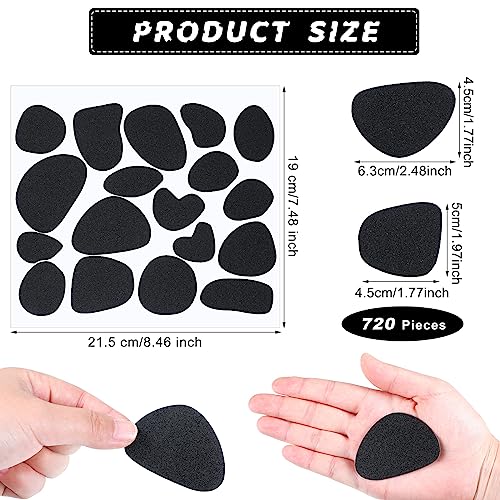 Kingdder black adhesive felt circles, self-stick Dalmation dots for DIY crafts, 720 pieces