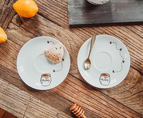 Winnie The Pooh Disney Bone China 4-Piece Teacup and Saucer Set | Tea Party With Coffee, Espresso, Mocha
