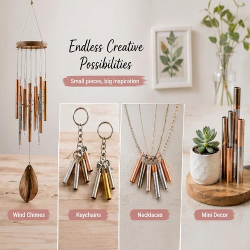 Yaocom mixed metal tubing cutoffs in brass, steel, and aluminum for DIY jewelry making