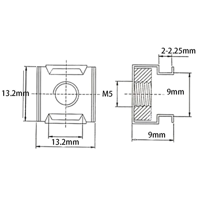 [Australia - AusPower] - M5 Cage Nuts, 304 Stainless Steel, Zinc Plated, Metric, 50Pcs M5 