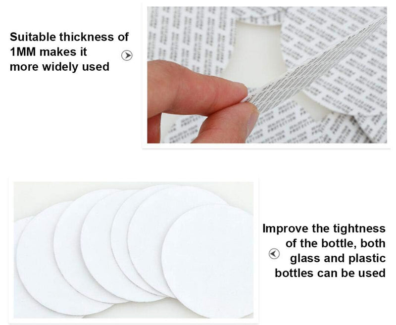 [Australia - AusPower] - 100 PCS (Diameter 1.7inch) Mini Self Adhesive Pressure Sensitive Gasket Press Seal Cap Liners Foam Seal Safety Tamper Seals Aluminum Foil Gasket Waterproof Sealing Film for Jar Bottle Vial Container Diameter 3.5cm/1.7 Inch 