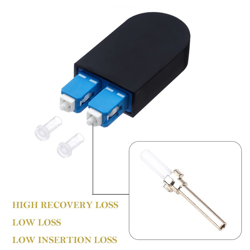 [Australia - AusPower] - 2pcs Loopback Adapter, Single Mode Fiber Optic Loopback Adapter, Interface Circuitors Signal Loopback Connector (SC/UPC, Single Mode) SC/UPC 