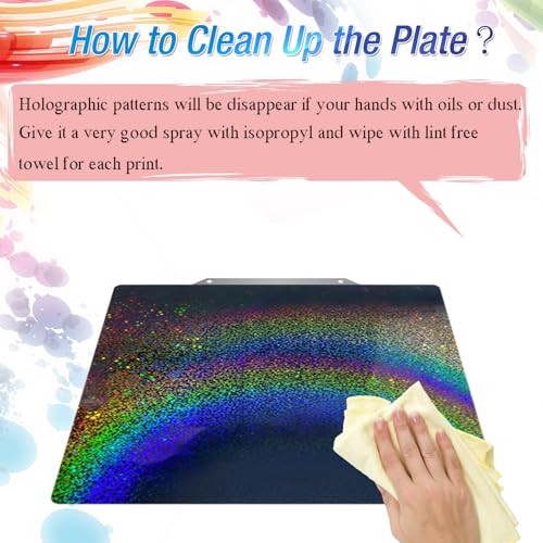 Rainbow PEY+Carbon Fibre PET Printing Plate 330 x 330 mm, Smooth Holographic PEY PET Spring Steel Print Bed for QIDI X-max 3 for Elegoo Neptune 3 Plus/Neptune 4 Plus/for Tronxy X3S/X5SA/X5SA 330x330mm PEY Starry+PET Carbon Fiber