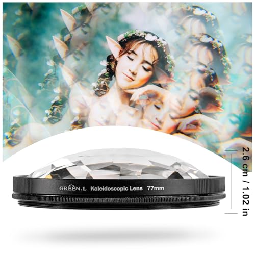 GREEN.L 72mm Kaleidoscope Prism Lens Filter Photography Prism Crystal Glass Effect Filter