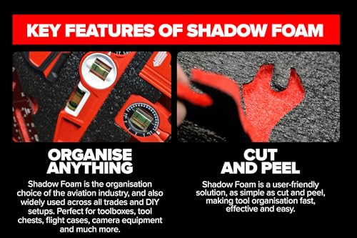 Shadow Foam yellow foam inserts for DeWalt TSTAK and Stanley ProStack tool boxes, twin pack, 30mm depth
