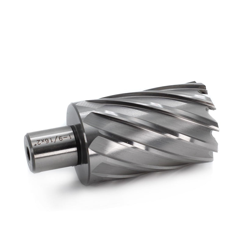 [Australia - AusPower] - OSCARBIDE 1-9/16 "x2 Annular Cutter, 3/4 inch Weldon Shank, 1-9/16 inch Cutting Diameter, 2 inch Depth of Cut, 2 Flat Mag Drill Bit with Pilot Pin for Magnetic Drill Press,1 Piece 