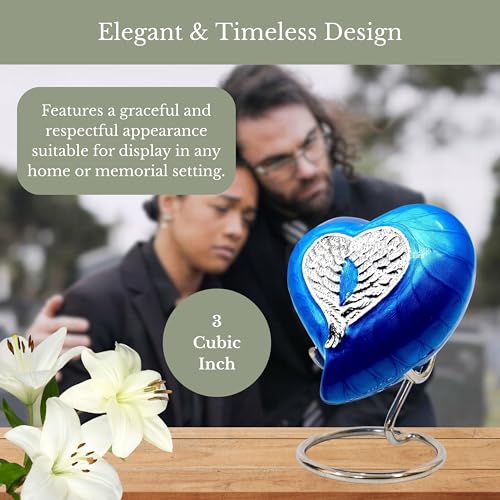 NORSE'S TRADECRAFT Heart Mini Urn for Ashes Adult Male, Female, 3 cu in