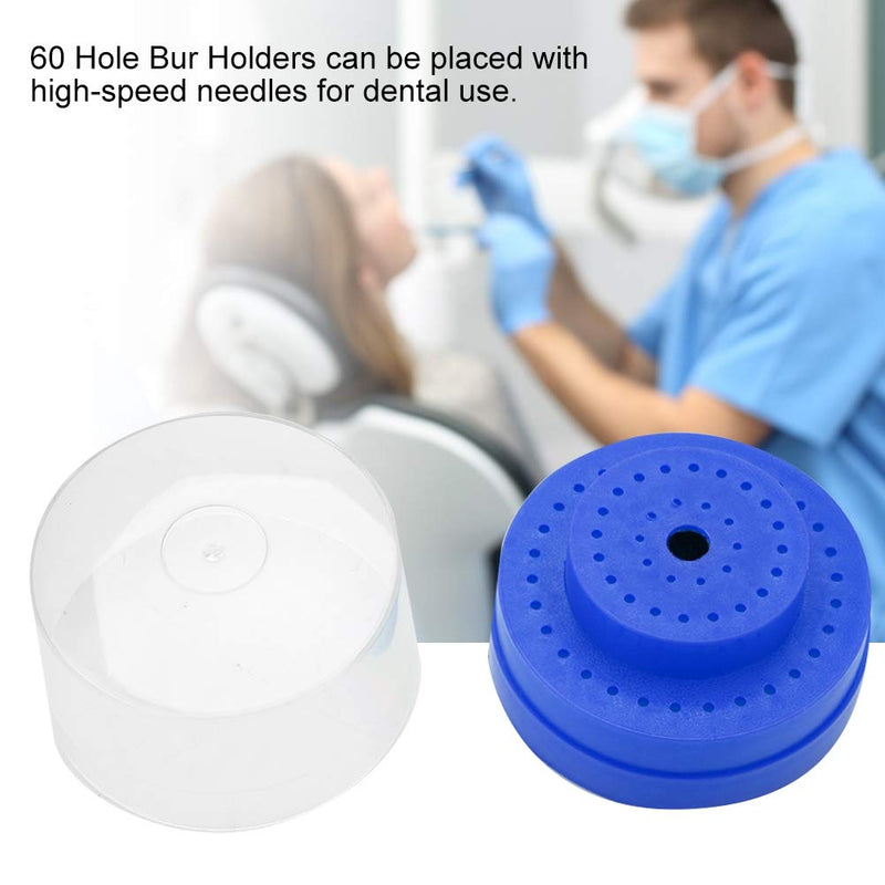 [Australia - AusPower] - Bur Holder, 60 Holes Slots Burs Block Burs Holder Block Case Opening Box, Block Case Organizer Instrument (Blue) Blue 