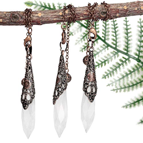 Rockcloud Crystal Stone Dowsing Pendulum Chakra Crystal Point Pendulum Clear Rock Crystal Stone