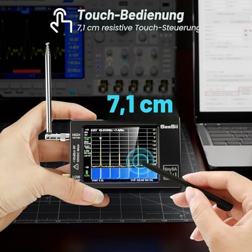 Seesii TinySA Spectrum Analyzer - 2.8 Inch Spectrum Analyzer 100 kHz - 960 MHz Input MF HF VHF UHF, Signal Generator Frequency Analyzer with Touchscreen with ESD Protected