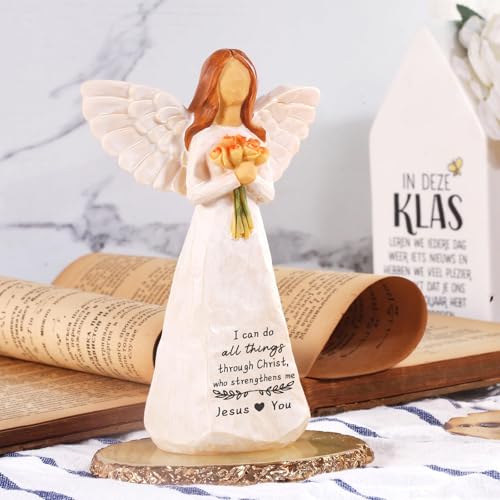 Christian Gifts for Women, 5.5" Resin Angel Figurines - Religious Gifts Christian Gifts