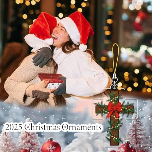 Christmas Ornaments Cross Shaped Christmas Tree Decoration Acrylic