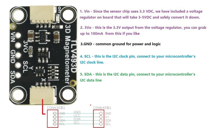 [Australia - AusPower] - TLV493D Triple-Axis Magnetometer Module Sensor DC 3V-5V for Detecting Magnets 