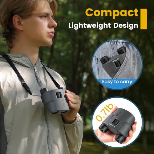 20X30 Compact Binoculars for Adults Bird Watching Travel, Grey 20x30