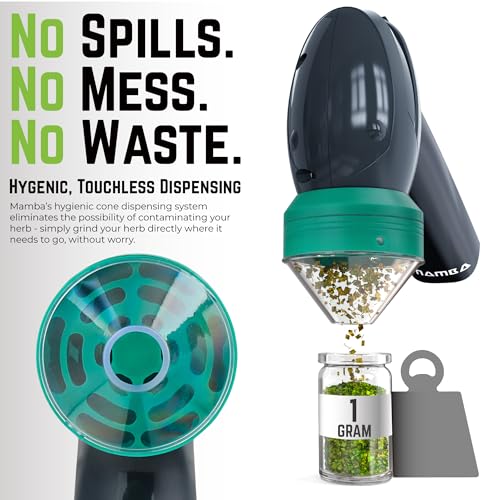 Mamba Lite Electric Seed Grinder, USB-C Rechargeable Spice Mill, Gray 0.75g
