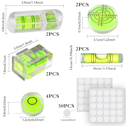 13 Pcs Mini Spirit Level Round Bubble Level with Precision Level Bubble for Camera Tripod, Camping Equipment and DIY Supplies