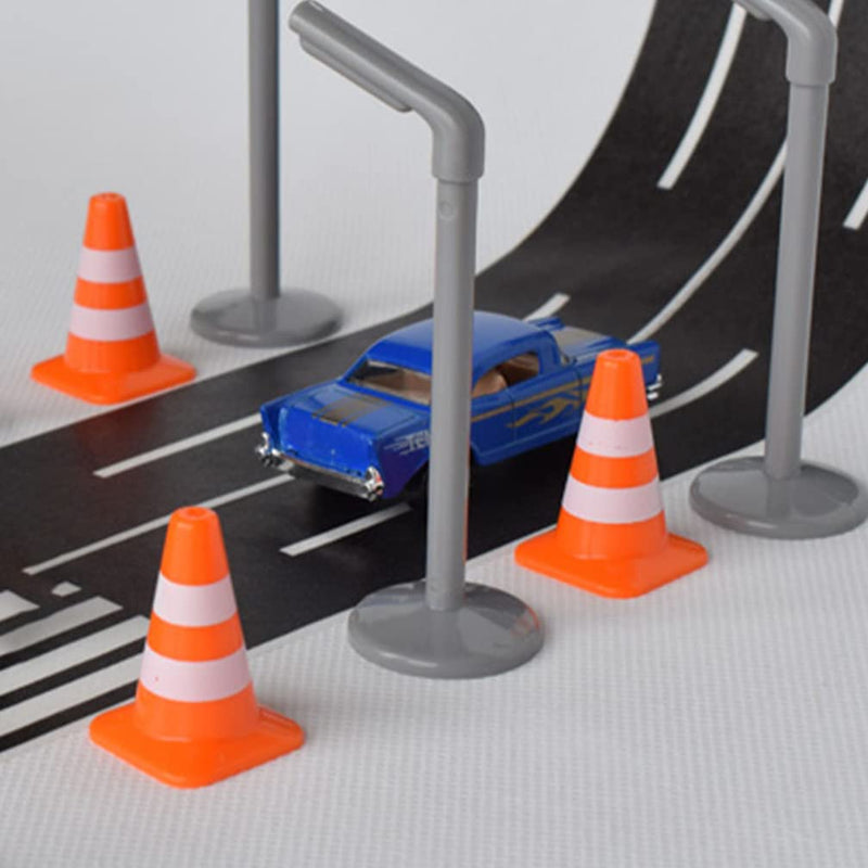 [Australia - AusPower] - NUOBESTY 30Pcs Mini Traffic Signs Miniature Traffic Cones Barricades Signs Traffic Scene Roadblock Toys Road Sign Models Kids Early Educational Cognitive Toys 