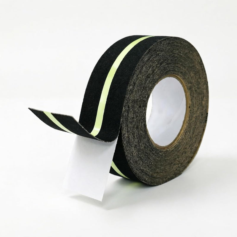 Anti Slip Tape 2" x 33',with Glow-in-the-Dark Strip, Heavy Duty Grip Tape Non Skid Traction Tape for Stairs Outdoor Steps Ramps Decks, Waterproof Tape for Indoor Bathroom Kitchen Garage Safety 2" x 33ft Glow Strip