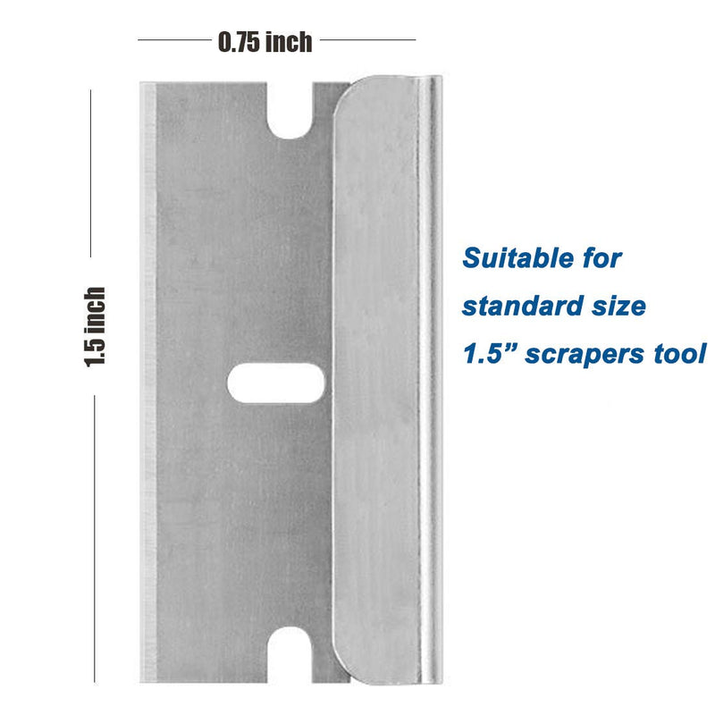 WEKOIL Razor Blades Metal Scraper Tool Pull Push Glass Scraper Stove Top Scraper Window Ceramic Scraper with10 PCS Single Edge Replacement Scraper Blades Removing Decal Label Residue Sticker,Silver Set A - NewNest Australia