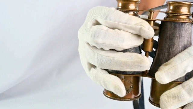 collectiblesBuy Antique Marine Victorian Binoculars Handmade Buffed Leather Cover Belt, 6 inches, Brass