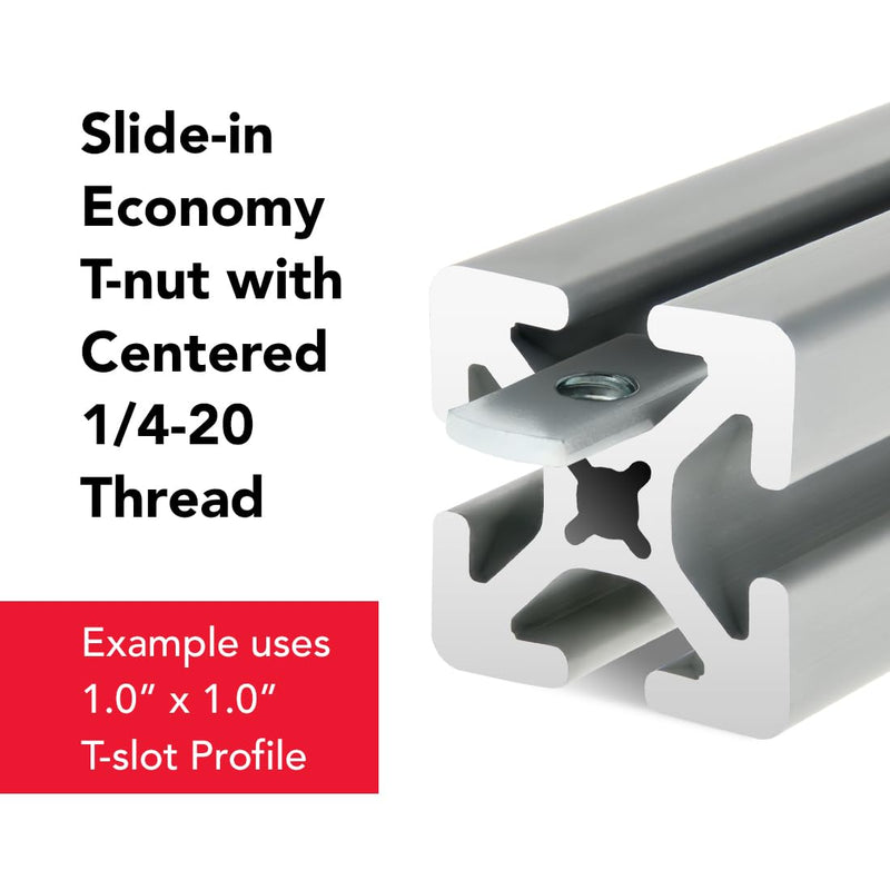 [Australia - AusPower] - 8020, 3785, 10 Series Steel 1/4-20 Centered Slide in Economy T Nuts Hardware Nuts for 1" 10 Series Aluminum Extrusions 80/20 (25 Pack) 25 