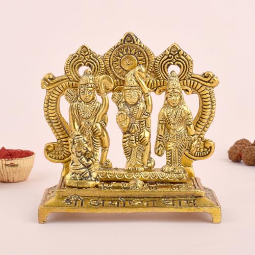 SATVIK Metal Ram Darbar Idol for Home Temple | Divine Ram Darbar Statue for Pooja Room, Mandir & Spiritual Decor | Ideal for Gifting & Festive Decoration