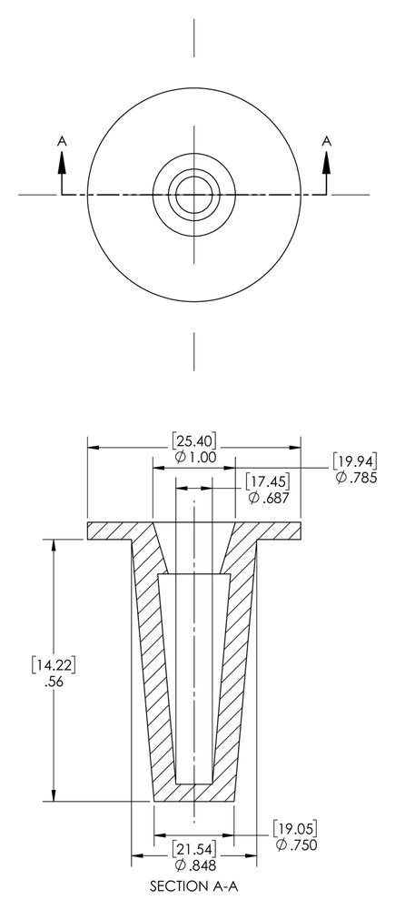 [Australia - AusPower] - Caplugs 99394286 Plastic Tapered Cap and Plug. T-10, PE-LD, Cap OD 0.687" Plug ID 0.848", Red (Pack of 200) 