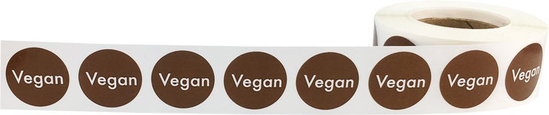 Vegan Food Rotation Labels .75 Inch Round Circle Dots 500 Adhesive Stickers 3/4" Circle