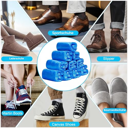 flintronic Plastic Shoe Covers, Disposable Shoe Covers, Eco-Friendly Shoe Covers, Waterproof, Non-Slip, Suitable for Keeping Shoes/Floors/Carpets Clean 40 Pieces (20 Pairs)