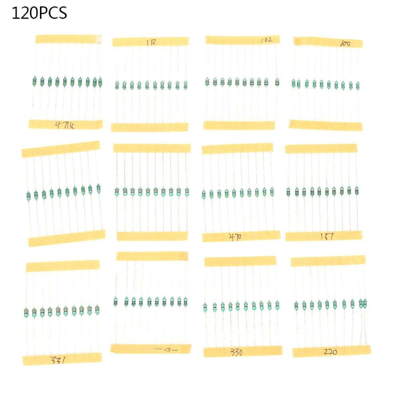 120pcs Inductors 1/4W 1UH - 1MH 12 Inductor Colour Ring Standard Inductor for Electronic Part