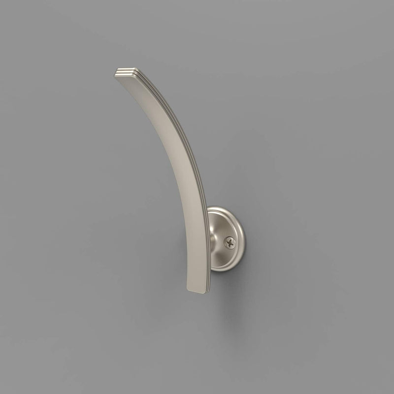 [Australia - AusPower] - Hickory Hardware Transitional P2145-SN-5B American Diner Collection Wall Hangers - 5 Pack Wall Hook 7/8 Inch Center to Center - Durable Zinc Material Satin Nickel Finish - Wall Mount Hooks for Hanging 